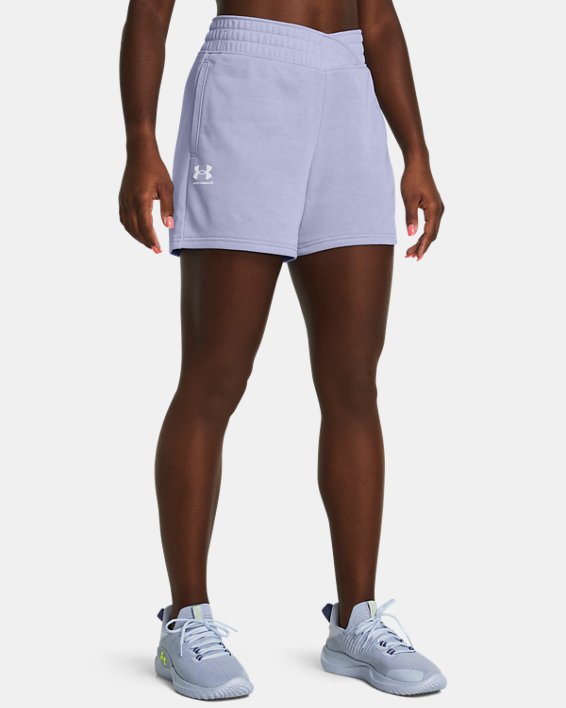 Women's UA Rival Terry Shorts, Purple, pdpMainDesktop image number 0